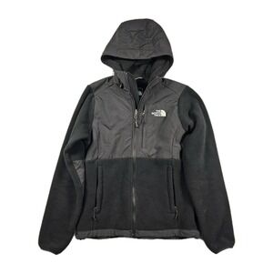 The North Face Polartec Hooded Fleece Jacket Womens XS Black Full Zip Outdoor